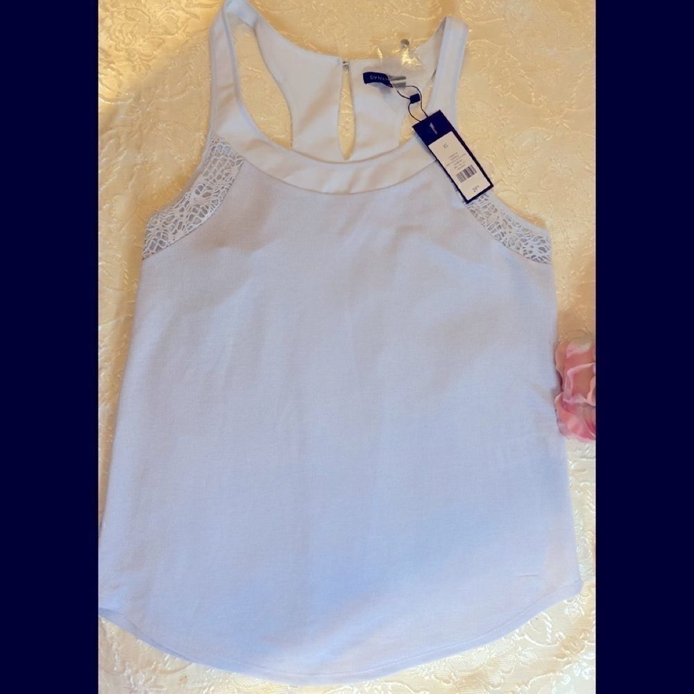 🥀Dynamite Camisole Crepe Tankw/Lace Blue Top XS